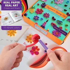 img 1 attached to 🎨 Creative Camp Beginner's Quilling Kit - DIY Crafts for Kids and Adults - 10 Projects with Instructions, Storage Box, Glitter, Tools & Supplies, Paper Strips, Shape Chart & Reference Guide