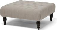 🪑 keswick linen modern tufted ottoman by baxton studio - beige logo