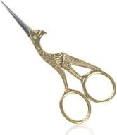 🧵 bihrtc 4.5 inch embroidery scissors - stainless steel sharp stork crane sewing scissors in elegant gold - small diy tools for sewing craft, artwork, and everyday use logo