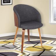 🪵 charcoal fabric and walnut wood finish: armen living alpine dining chair logo