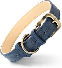 img 4 attached to 🐶 Padded and Durable Classic Leather Dog Collar - Adjustable for Small, Medium & Large Dogs - Heavy Duty, Soft and Strong Pet Collars