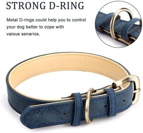 img 1 attached to 🐶 Padded and Durable Classic Leather Dog Collar - Adjustable for Small, Medium & Large Dogs - Heavy Duty, Soft and Strong Pet Collars