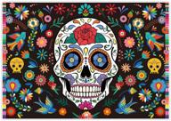 🎉 яркий allenjoy 7х5 футовый фон дня мертвых - идеально подходит для мексиканского фиеста, фотографии сахарных черепов и цветов, диа де лос муэртос, дня рождения, баннера фиесты, декора стола и фотобудки в студии! логотип