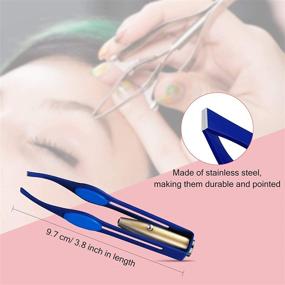 img 2 attached to Tweezers Stainless Eyelash Eyebrow Illuminating