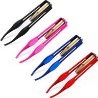 tweezers stainless eyelash eyebrow illuminating logo