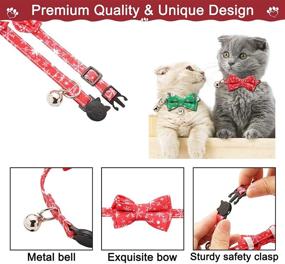 img 2 attached to 🐱 Premium Cat Collars with Cute Bow Tie, Bell and Safety Release Buckle - Lutiore 3 Pack, Adjustable for Cats, Kittens and Puppies