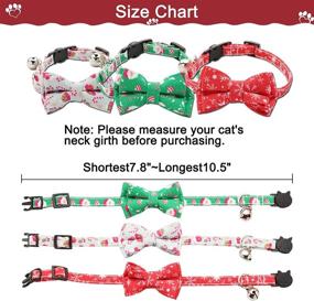 img 3 attached to 🐱 Premium Cat Collars with Cute Bow Tie, Bell and Safety Release Buckle - Lutiore 3 Pack, Adjustable for Cats, Kittens and Puppies