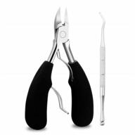 💅 premium stainless steel toenail clippers kit - expert podiatrist-designed tool for thick nails - extra long handles for seniors - ideal thick toenail clippers for adults - men & women logo