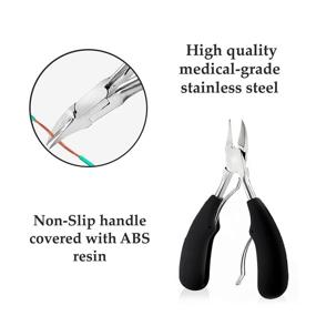 img 2 attached to 💅 Premium Stainless Steel Toenail Clippers Kit - Expert Podiatrist-Designed Tool for Thick Nails - Extra Long Handles for Seniors - Ideal Thick Toenail Clippers for Adults - Men & Women