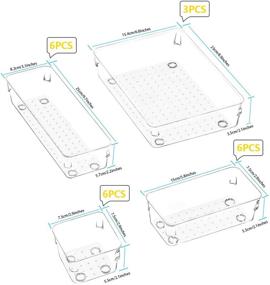 img 3 attached to 🗄️ JARLINK 21 Pack Desk Drawer Organizer Trays: Versatile, Clear Storage for Bathroom, Makeup, Kitchen, Office Supplies & More!