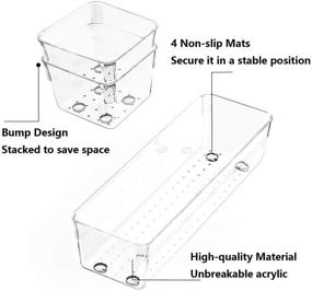 img 2 attached to 🗄️ JARLINK 21 Pack Desk Drawer Organizer Trays: Versatile, Clear Storage for Bathroom, Makeup, Kitchen, Office Supplies & More!