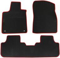 🚗 premium custom fit car floor mats for lexus rx (all models) - front and rear 2 row liners set - heavy duty all weather rubber - black red - 2016-2021 compatible - odorless - hd-mart logo