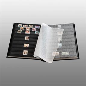 img 1 attached to 📚 Prophila Collection Stamp Collector's Album 60 Black Refill Sheets - Heritage Design II