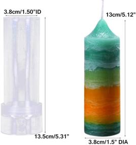 img 3 attached to 🕯️ Set of 2 Peaked Top Cylinder Candle Molds - MeiMeiDa Plastic Candle Making Molds, Height 5.1 in - Create Homemade Candles with Ease