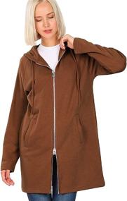 img 3 attached to 🧥 MixMatchy Women's Casual Oversized Hoodie Tunic Sweatshirt Jacket: Loose Fit, Long Sleeve, Zip Up (S-3X)