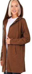 img 4 attached to 🧥 MixMatchy Women's Casual Oversized Hoodie Tunic Sweatshirt Jacket: Loose Fit, Long Sleeve, Zip Up (S-3X)