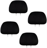 🚗 enhance your ride with yupbizauto 4x solid black polyester universal headrest covers with foam backing – set of 4 logo