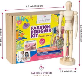 img 3 attached to 👗 Fashion Designer Kits for Girls: Unleash Creativity with 8.5" Wooden Mannequin – Learn No-Sew and Sewing Patterns for Endless Designs, Featuring Bird Mascot Pin Cushion