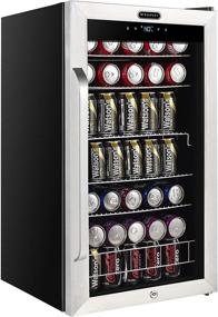 img 2 attached to 🍺 Whynter BR-1211DS Stainless Steel Beverage Refrigerator - 121 Can Capacity, Freestanding, Digital Control, Internal Fan - One Size