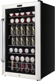 img 1 attached to 🍺 Whynter BR-1211DS Stainless Steel Beverage Refrigerator - 121 Can Capacity, Freestanding, Digital Control, Internal Fan - One Size