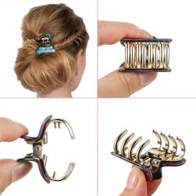 img 3 attached to 🎀 12-Piece Small Acrylic Hair Claw Clips - 1.5 Inch Plastic Hair Jaw Clips with Elegant Marble Pattern - Barrette Claw Clamp for Non-Slip Hair Styling - Fashionable Hair Accessories for Women and Girls in 12 Vibrant Colors