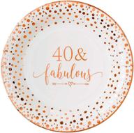 crisky 40 fabulous disposable plates: elegant rose gold 40th birthday decorations for women - 50 count, 9 inches logo