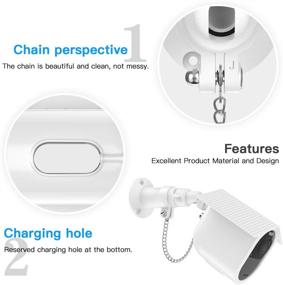 img 1 attached to HOLACA Security Outdoor Mount with Anti-Theft Chain for Arlo Ultra 4K/Arlo Ultra 2, Arlo Pro 3, Pro 4 - Protective Housing Case with Extra Protection for Arlo Camera (3 Pack, White)