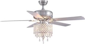 img 4 attached to 🔆 APBEAMLighting Reversible Wood Blade Crystal Ceiling Fan Light - Modern Chandelier, 52 Inches, 3 Speeds, Remote Control - Ideal for Living Room, Dining Room