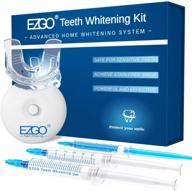 💎 белый зубной набор ezgo с led-освещением для быстрых результатов - отбеливание за 10 минут с гелем объемом 5 мл, бонусный гель реминерализации для чувствительных зубов, в комплекте лоток для отбеливания - легкое удаление пятен логотип