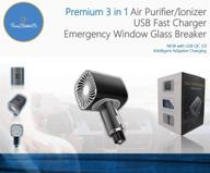 premium 3-in-1 car air purifier with ionizer, odor elimination, and usb fast charging ports - enhances air quality and safety logo