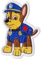 🐾 paw patrol chase character iron on patch (2.7 inches x 3.9 inches) logo