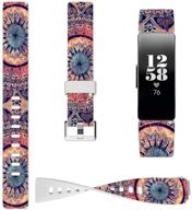 🌺 endiy древние цветочные силиконовые браслеты для fitbit inspire hr - персонализированные распечатанные ремешки для женщин и девочек логотип