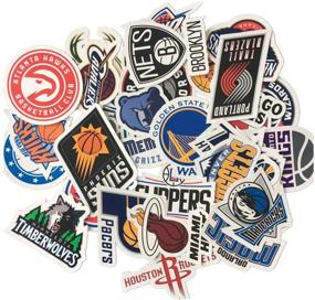 img 1 attached to 🏀 Complete Set of 30 NBA Basketball Team Logo Graffiti Decals – Waterproof Vinyl Stickers for Water Bottles, Cars, Motorcycles, Skateboards, Luggage, Phones, iPads, and Laptops