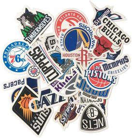 img 2 attached to 🏀 Complete Set of 30 NBA Basketball Team Logo Graffiti Decals – Waterproof Vinyl Stickers for Water Bottles, Cars, Motorcycles, Skateboards, Luggage, Phones, iPads, and Laptops