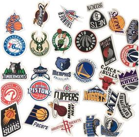 img 3 attached to 🏀 Complete Set of 30 NBA Basketball Team Logo Graffiti Decals – Waterproof Vinyl Stickers for Water Bottles, Cars, Motorcycles, Skateboards, Luggage, Phones, iPads, and Laptops