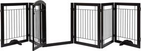 img 1 attached to PAWLAND 144-inch Extra Wide 30-inches Tall Dog Gate with Door Walk Through - Freestanding Wire Pet Gate for House, Doorway, Stairs - Puppy Safety Fence with Support Feet Included