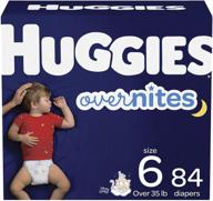 🌙 huggies overnites nighttime baby diapers, size 6, 84 count logo