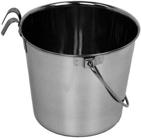 img 1 attached to 🐾 Optimized Stainless Steel Flat Side Bucket with Hook for Pets by Advance Pet Products