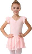 👧 mdnmd toddler girls' ballet leotard with glitter tutu skirt and petal sleeves logo