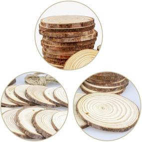 img 2 attached to 🌲 30Pcs Unfinished Natural Wood Slices: 3-3.5 inch Circles for Crafts, Ornaments, Rustic Wedding Decor, DIY Crafts with Bark - Predrilled Wooden, Christmas Decoration