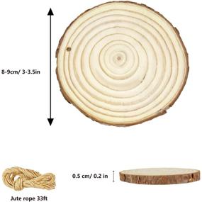 img 3 attached to 🌲 30Pcs Unfinished Natural Wood Slices: 3-3.5 inch Circles for Crafts, Ornaments, Rustic Wedding Decor, DIY Crafts with Bark - Predrilled Wooden, Christmas Decoration