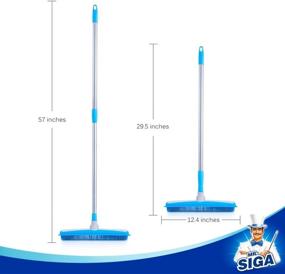 img 3 attached to 🧹 MR.SIGA Soft Bristle Rubber Broom and Squeegee: Efficient Cleaning Tool with Telescopic Handle- 12.4" Width