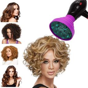 img 2 attached to 💜 Salon Grade Universal Collapsible Hair Dryer Diffuser Attachment - Lightweight Foldable Portable Travel Design - Fits Most Blow Dryers - Purple