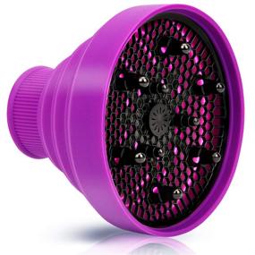 img 3 attached to 💜 Salon Grade Universal Collapsible Hair Dryer Diffuser Attachment - Lightweight Foldable Portable Travel Design - Fits Most Blow Dryers - Purple