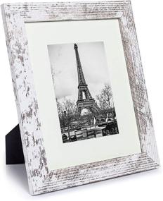 img 2 attached to 🖼️ Distressed White Picture Frame Set of 6 - Upsimples 8x10 with Real Glass, Display 5x7 Photos with Mat or 8x10 Without Mat, Multi Photo Frames Collage for Wall or Tabletop Display