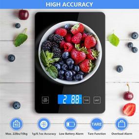 img 2 attached to 🥗 Nicewell Digital Food Scale - Precise 1g/0.1oz Graduation, 22lb Kitchen Scale for Cooking & Baking, Sleek Glass Platform