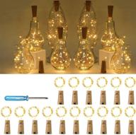 🍾 16 packs of battery operated wine bottle lights – colourful copper wire fairy string lights with 20 leds for diy bottles, weddings, christmas, halloween decorations – 78 inches wire логотип