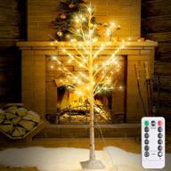 enhance your home decor with a 6feet birch tree 🌲 - remote controlled fairy lights for festive celebrations: weddings, christmas, and parties! logo