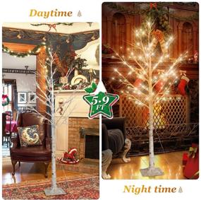 img 3 attached to Enhance your Home Decor with a 6Feet Birch Tree 🌲 - Remote Controlled Fairy Lights for Festive Celebrations: Weddings, Christmas, and Parties!