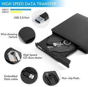 img 2 attached to ⚙️ Portable External DVD/CD Drive with USB 3.0 & Type C Cord - Compatible with Windows, Mac, and Linux